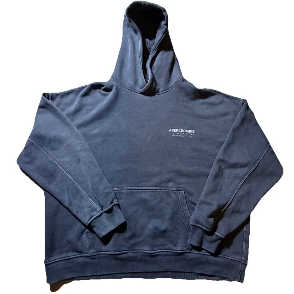 Abercrombie Hoodie Oversized Heavyweight Pullover Sweatshirt Gray Men's
